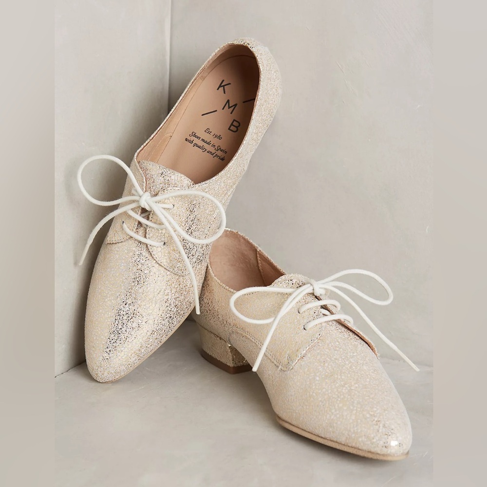 Anthro KMB Lucy Heeled Wrapped Oxfords sz: 7.5